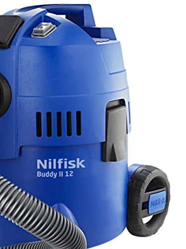 NILFISK Aspirador de Bricolaje Buddy II 12, con o sin Bolsa, 1200 W, 12 litros, 74 Decibelios, Azul