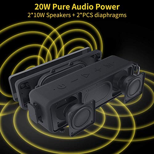 Nillkin W1 TWS Altavoz Bluetooth portátil con Sonido estéreo Superior, 20 vatios, IPX7 Resistente al Agua, 20 Horas de reproducción, Altavoz inalámbrico hogar, al Aire Libre, Viajes