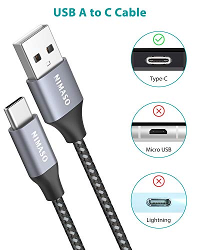 NIMASO Cable USB C 3A[4 Pack 0.3M+1M+2M+3M],Cable USB Tipo C para Carga y Sincronización Rápidas,Cargador Tipo C es Compatible con Samsung S10 S9 S8 A50 A70,Huawei P30 P20 Mate 20,Xiaomi Redmi Note 7…