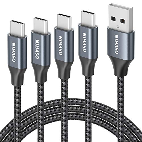 NIMASO Cable USB C 3A[4 Pack 0.3M+1M+2M+3M],Cable USB Tipo C para Carga y Sincronización Rápidas,Cargador Tipo C es Compatible con Samsung S10 S9 S8 A50 A70,Huawei P30 P20 Mate 20,Xiaomi Redmi Note 7…