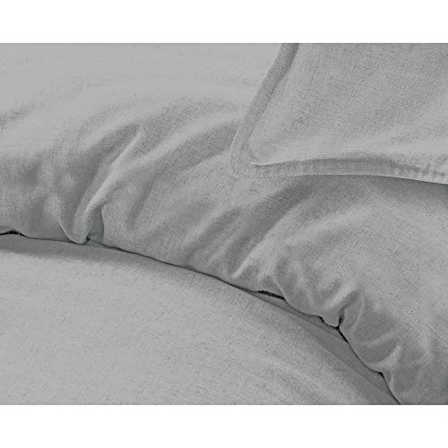 Nimsay Home - Juego de Funda nórdica y Funda de Almohada (algodón), algodón, Lino, Gris, Suelto