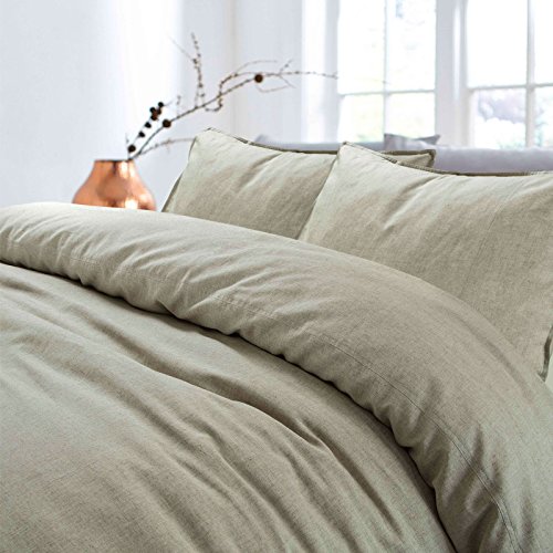 Nimsay Home® - Juego de ropa de cama de algodón y lino, algodón, lino, natural, suelto