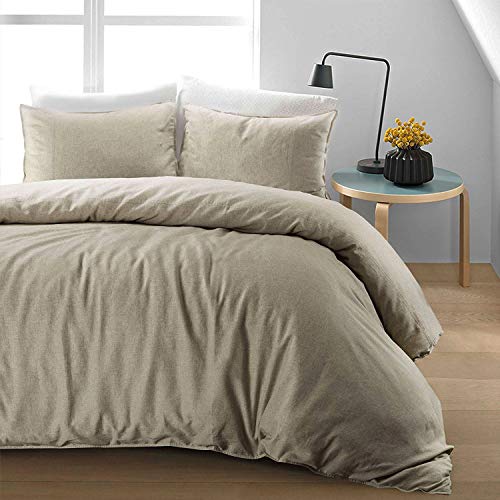 Nimsay Home® - Juego de ropa de cama de algodón y lino, algodón, lino, natural, suelto
