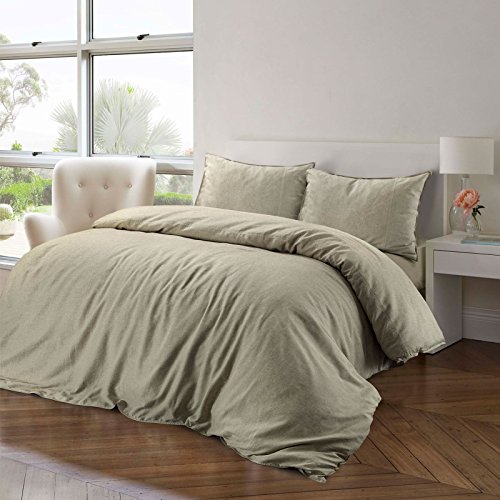 Nimsay Home® - Juego de ropa de cama de algodón y lino, algodón, lino, natural, suelto