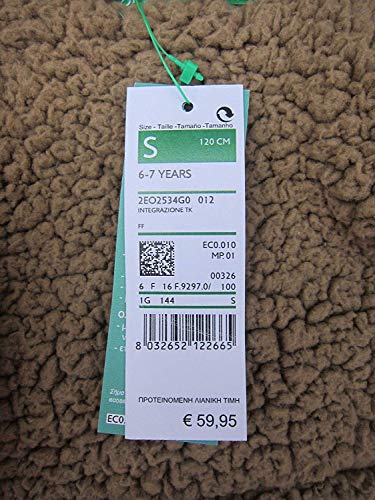 Niña Abrigo Unido Colores De Benetton Muy Cálido Fury Abrigo Forrado Siglos 1YA 1 - Gris, 3-5Y XXS/Altura 100cm