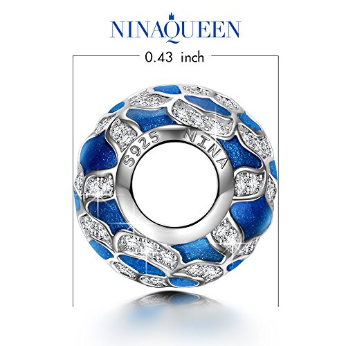 NINAQUEEN Charm Pandora Charms Loto Flor Regalos Originales Mujer Niña Regalos para Ella Plata 925 para Madre Novia Esposa