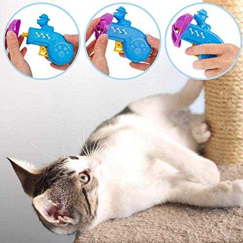 Nincee Gato IR a Buscar Juguete - Gato Interactivo Juguetes, Huellas de Gatos Juguete de Gatito de Juguete con 5 hélices voladoras Satisface la Caza Natural del Gato y los instintos juguetones (Azul)
