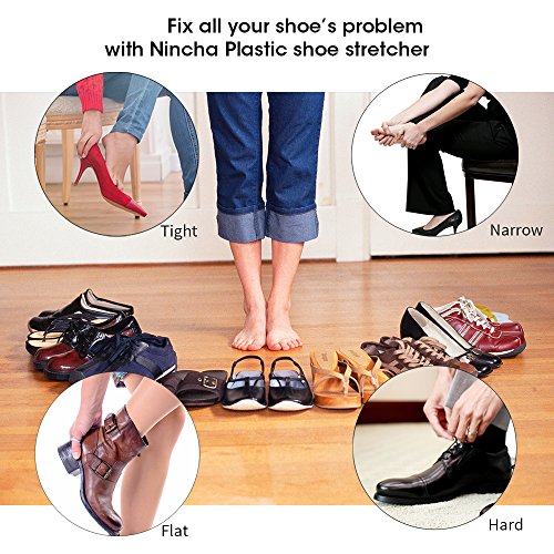 Nincha profesional estirador de zapatos de plástico duro árbol de zapato, longitud ajustable, la anchura de horma de zapato durable para hombres y mujeres (hombres 41-47 EU)
