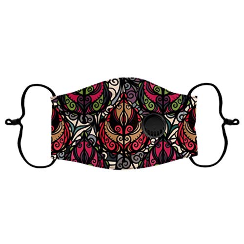 NINGNETI Adultos Reutilizable y Lavable Antivaho Antipolvo Dibujos, con Banda Elástico para Los Oídos, para Deportes al Aire Libre, Pack 1 unidades