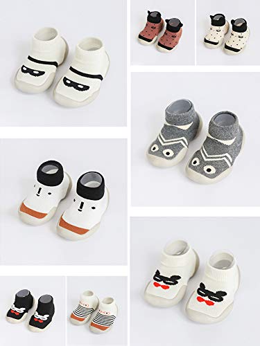 Niños Zapatos de Primeros Pasos Antideslizante Bebé Zapatos de Casa Diarios Suave Elástico Calcetines-Zapatos Zapatillas Suela Blanda Cómodo HS-Gris, 22/23