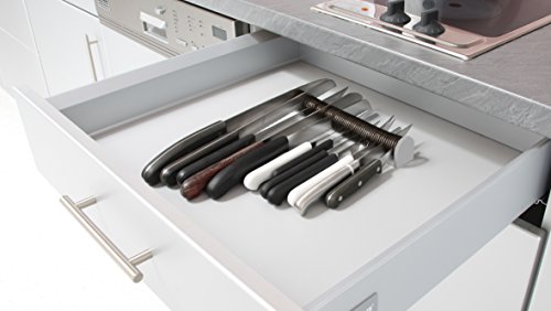 Nirosta - Organizador cajón cuchillos - ABS y acero. Gris e inox. 18cm. 1 ud