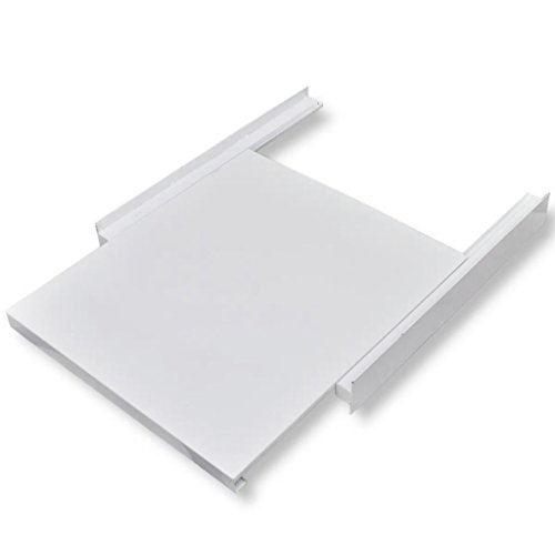 Nishore Kit de Apilado para Lavadora con Estante Corredizo, con 1 Estante Extraíble, Kit de Superposición - Color de Blanco Material de Acero, 60 x 60 x 8 cm