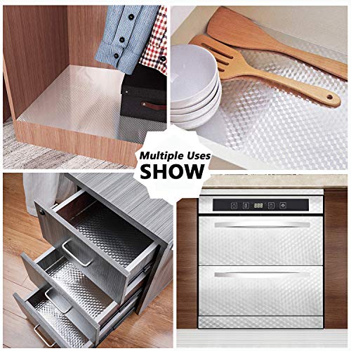 Niviy Autoadhesiva Aluminio Pegatinas de Papel Fondo Pantalla Pintado Pegatina Impermeable Prueba de Aceite Para Decorar Muebles Cocina(40 Cm X 2 M)