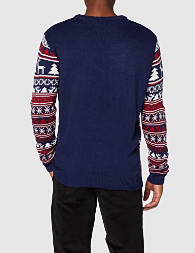 NIZZIN Elm, Suéter de Navidad Unisexo, Azul (Blue 19-3933), Large