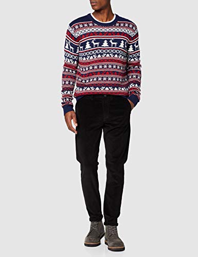 NIZZIN Elm, Suéter de Navidad Unisexo, Azul (Blue 19-3933), Large