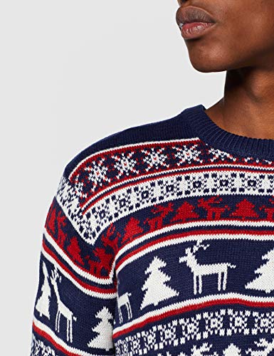 NIZZIN Elm, Suéter de Navidad Unisexo, Azul (Blue 19-3933), Large