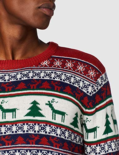 NIZZIN Elm, Suéter de Navidad Unisexo, Rojo (Red), Large