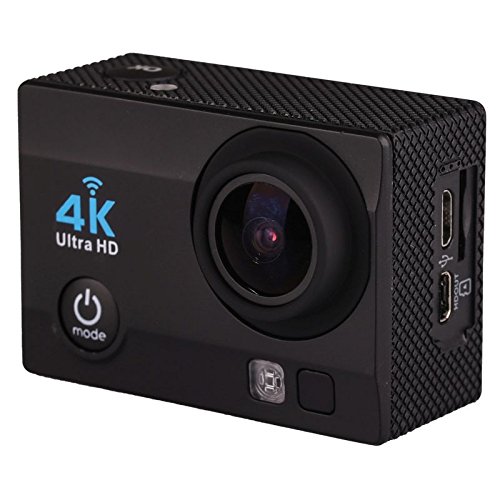 NK NK-AC3061 - Cámara Deportiva Subacuática 4K (Ultra-Alta Definición) HD 16MP, WiFi, Carcasa Impermeable 30M, 170º Gran Angular, Sensor Ultra-Avanzado Toshiba, 900mAh, HDMI USB, Negro