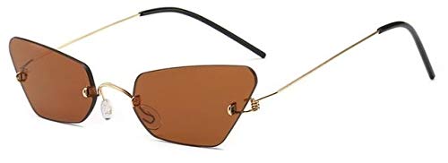 NNGETUI Gafas Estrechas De La Vendimia Sin Marco Pequeño Ojo De Gato Gafas De Sol Mujeres 2018 Tendencias Marcas Color Transparente Rojo Rosa Gafas De Sol Hombres