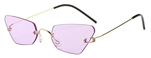 NNGETUI Gafas Estrechas De La Vendimia Sin Marco Pequeño Ojo De Gato Gafas De Sol Mujeres 2018 Tendencias Marcas Color Transparente Rojo Rosa Gafas De Sol Hombres