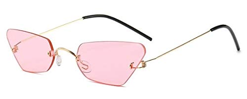 NNGETUI Gafas Estrechas De La Vendimia Sin Marco Pequeño Ojo De Gato Gafas De Sol Mujeres 2018 Tendencias Marcas Color Transparente Rojo Rosa Gafas De Sol Hombres