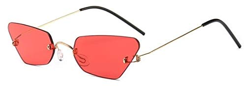 NNGETUI Gafas Estrechas De La Vendimia Sin Marco Pequeño Ojo De Gato Gafas De Sol Mujeres 2018 Tendencias Marcas Color Transparente Rojo Rosa Gafas De Sol Hombres