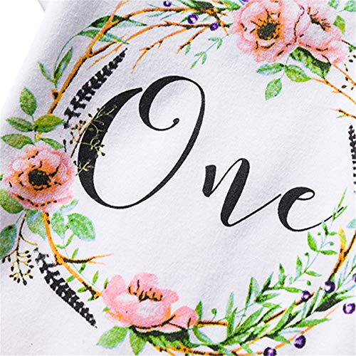 NNJXD Corona recién nacida Tutú primer Cumpleaños 3 piezas trajes Mameluco + falda y diadema Tamaño 1 años Rosa