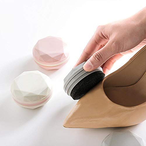 NO BRAND 1Pc Toallitas para pulido de zapatos portátiles Esponja de zapato de doble cara Esponja de descontaminación incolora Zapato de limpieza Cepillo Brillo Esponja, rosa, Francia