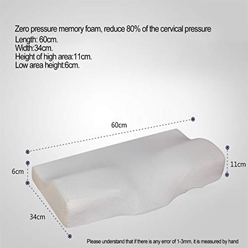 NO ONE Almohada de Espuma con Memoria para el Contorno Cervical para el Cuello Almohada ortopédica para el Cuello Almohada de Soporte para el Cuello Almohada de Espuma con Memoria de Rebote Lento