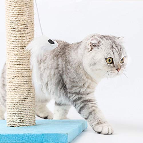 Nobleza – Poste rascador para Gatos de sisal con Juguete. Pequeño, Color Azul. Medidas: 25 * 25 * 35 cm