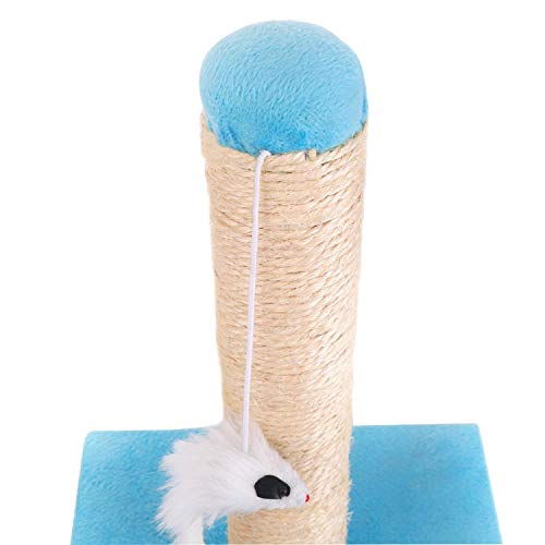 Nobleza – Poste rascador para Gatos de sisal con Juguete. Pequeño, Color Azul. Medidas: 25 * 25 * 35 cm
