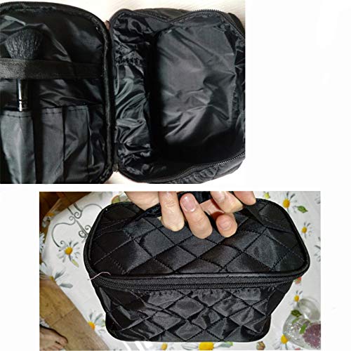 Noblik Bolsa de Maquillaje de Viaje Organizador CosméTicos Estuche de Tren Bolsas de Aseo para Mujeres Titulares Negros