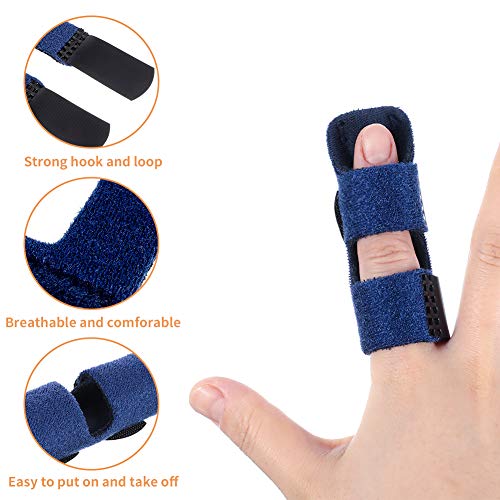 nobrand 4 Piezas de Dedo Extensión Férula del Dedo Tirante Ajustable de la Férula del Dedo Férula para Dedo de la Mano Férula Alisador Corrector Soporte