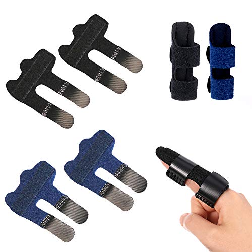 nobrand 4 Piezas de Dedo Extensión Férula del Dedo Tirante Ajustable de la Férula del Dedo Férula para Dedo de la Mano Férula Alisador Corrector Soporte