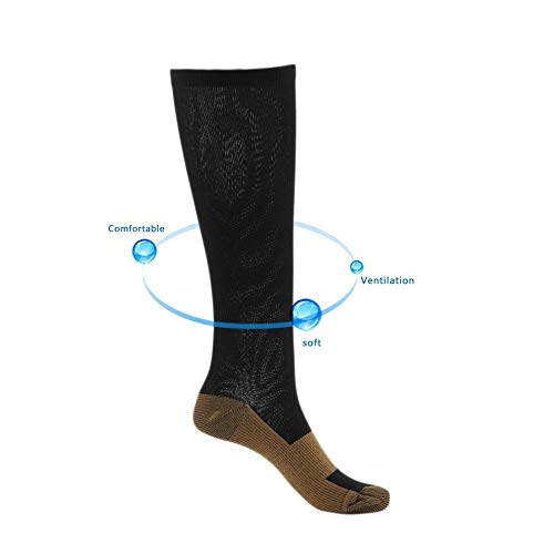 NOBRAND - Calcetines de compresión antifatiga para mujer, antifatiga, unisex, color negro (color: color de piel, tamaño: L/XL (50 52))
