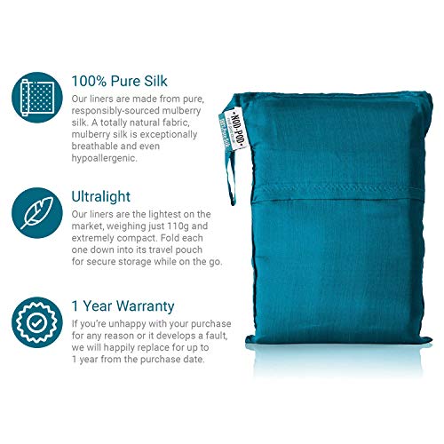 Nod-Pod Saco de dormir de seda 100% de seda natural - Sábanas para sacos de dormir - Púrpura