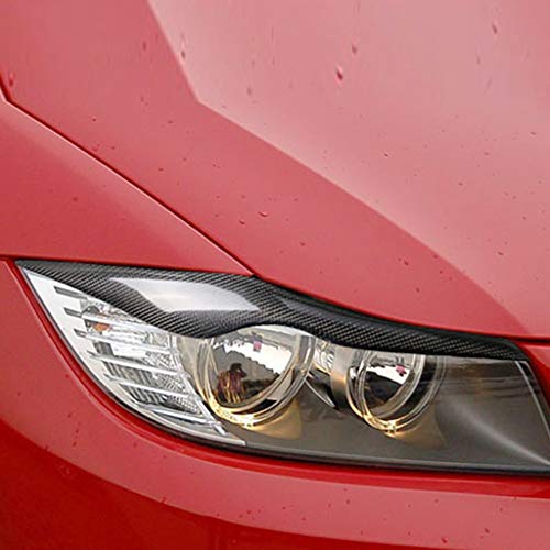 Nologo Etiqueta engomada de la ceja del Faro de Fibra de Modificado lámpara de Cejas Pestañas Faros de Fibra de Carbono del Coche Accesorios Interior Pegatinas, Aptos for BMW Serie 3 E90 (Size : A)
