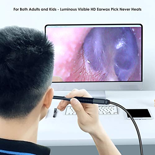 NON Herramienta de Extracción de Cerumen con Cámara USB + Micro USB + Tipo-C Mini Otoscopio Alcance de La Cámara del Oído Inspección del Otoscopio del Oído con 6 Luces Led