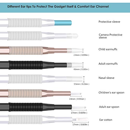 NON Herramienta de Extracción de Cerumen con Cámara USB + Micro USB + Tipo-C Mini Otoscopio Alcance de La Cámara del Oído Inspección del Otoscopio del Oído con 6 Luces Led