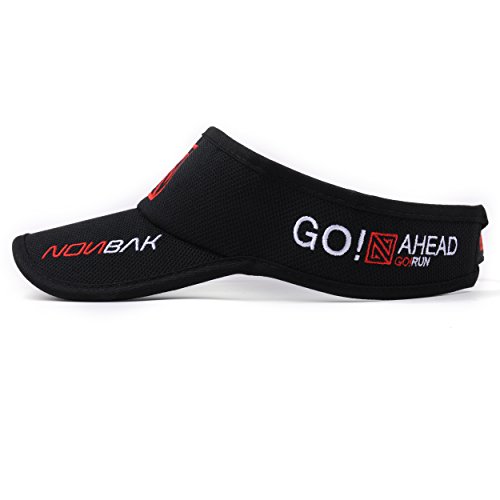 Nonbak Visera/Visor Unisex Talla única Muy Ligera Running, Deportes Outdoor, Aire Libre, Casual, (Negra/Roja)