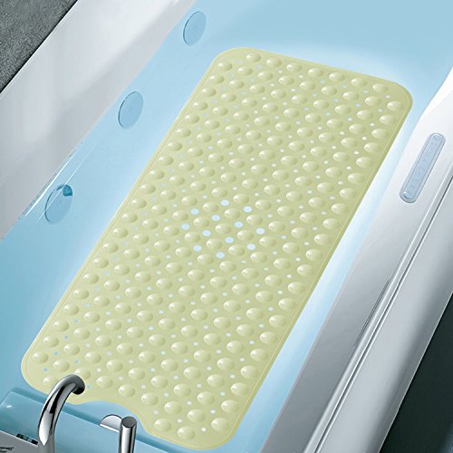 Norcho Alfombra Antideslizante de Baño Extra Largo de Seguridad con Ventosas de Succión para Cuarto de Baño 40" x 16" L x W Color de Mijo