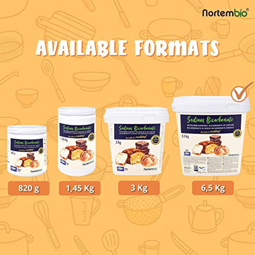Nortembio Bicarbonato de Sodio Ecológico 6,5 Kg. Grado Alimentario. Especial para Cocinar EBook Incluido.