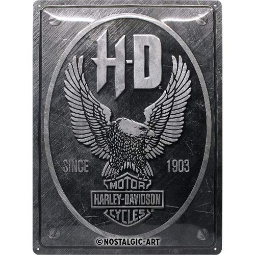 Nostalgic-Art Harley-Davidson – Metal Eagle – Geschenk-Idee für Motorrad-Fans Cartel de Chapa Retro, Decoración Vintage, 30 x 40 cm