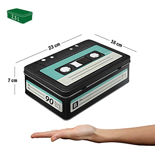 Nostalgic-Art Wave 30714 Retro Cassette Storage Tin, Flat