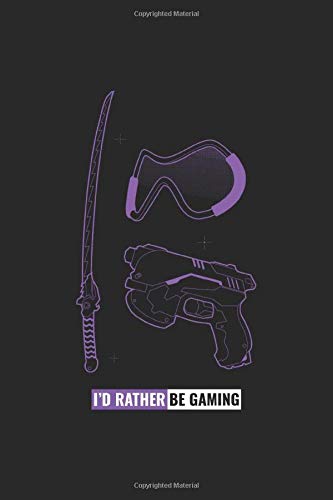 Notebook-for-gamers-I'd rather be gaming: (6 x 9 inches) -lined book 120 Pages - Black Cover