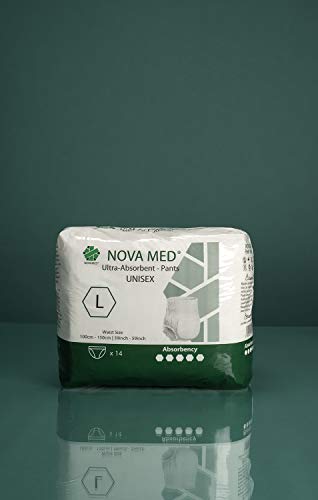 Novamed Almohadillas para incontinencia, pañales para adultos – 14 por paquete (grandes) – absorción de 1950 ml