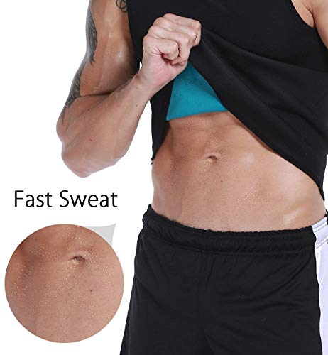 NOVECASA Chaleco Sauna Hombre Compresion de Neopreno Chaleco Modelador Camiseta Reductora para Adelgazante Sudoración Musculación (L, Negro)