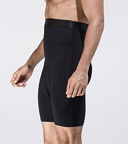 NOVECASA Pantalones Cortos de Compresión para Hombre con Faja Moldeadora Abdominal Plano Calzoncillos Reductoros Elásticos Shapewear (L(60-80 kg), Negro)
