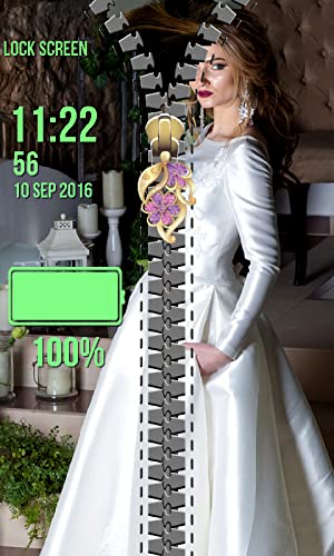 Novia de la cremallera de la pantalla de bloqueo