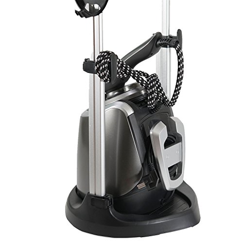 Novohogar Centro Planchado Vapor Vertical con Boquilla Giratoria 90º. Plancha Ropa Vapor con Soporte de Planchado y Percha Integrada. Hasta 2280W de Potencia